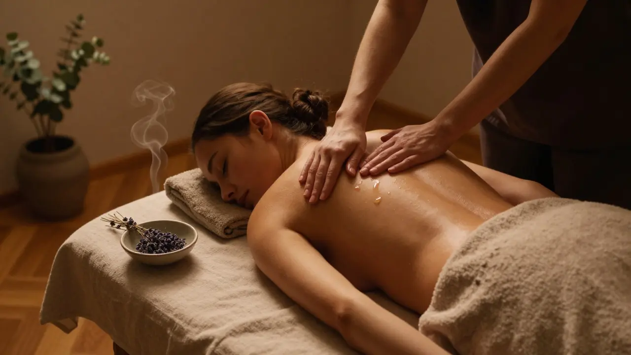 Aromaterapeutická masáž: Uvolněte napětí a stres pomocí esenciálních olejů