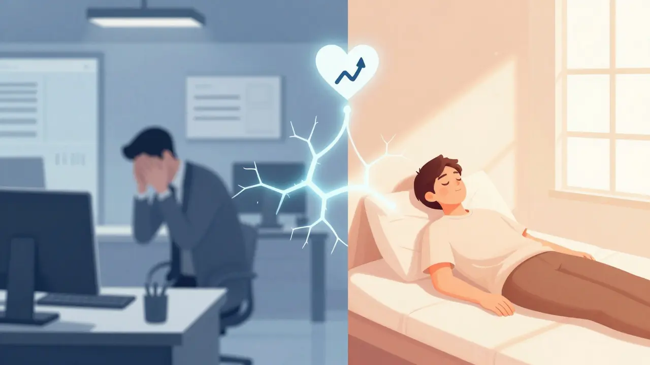 Kontrast mezi stresem a relaxací v nervovém systému
